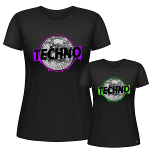 kikkbeatz-Damen-T-Shirt-Techno-Discokugel